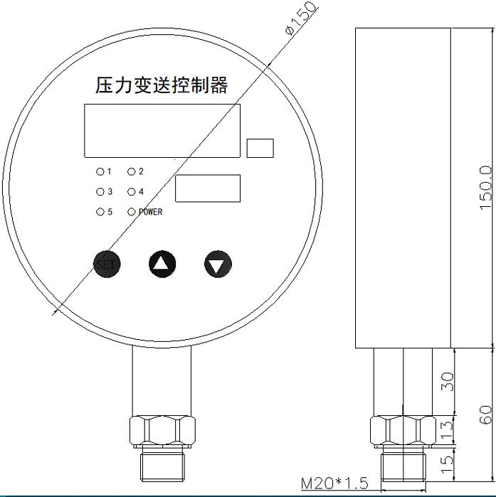 HDK150数字好色视频IOS控制器尺寸图
